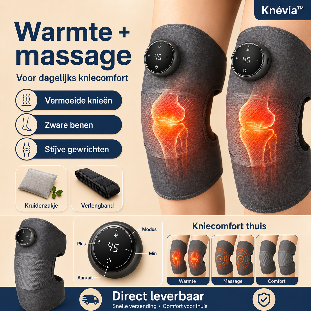 Knévia™ - Ontspan je knieën met warmte en zachte massage