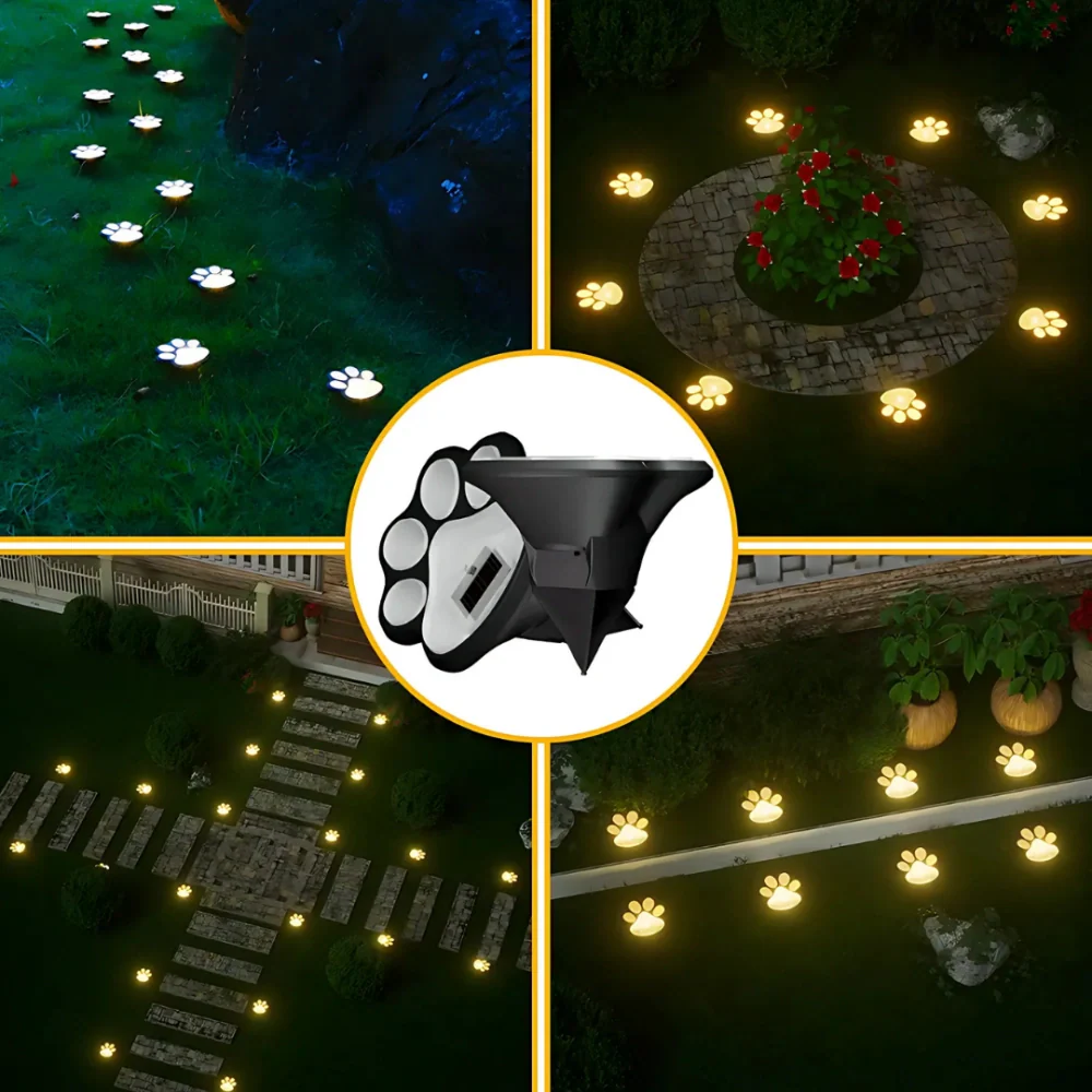 PawLux™ - Geef je tuin karakter met een zachte pootafdruk-gloed op zonne-energie.