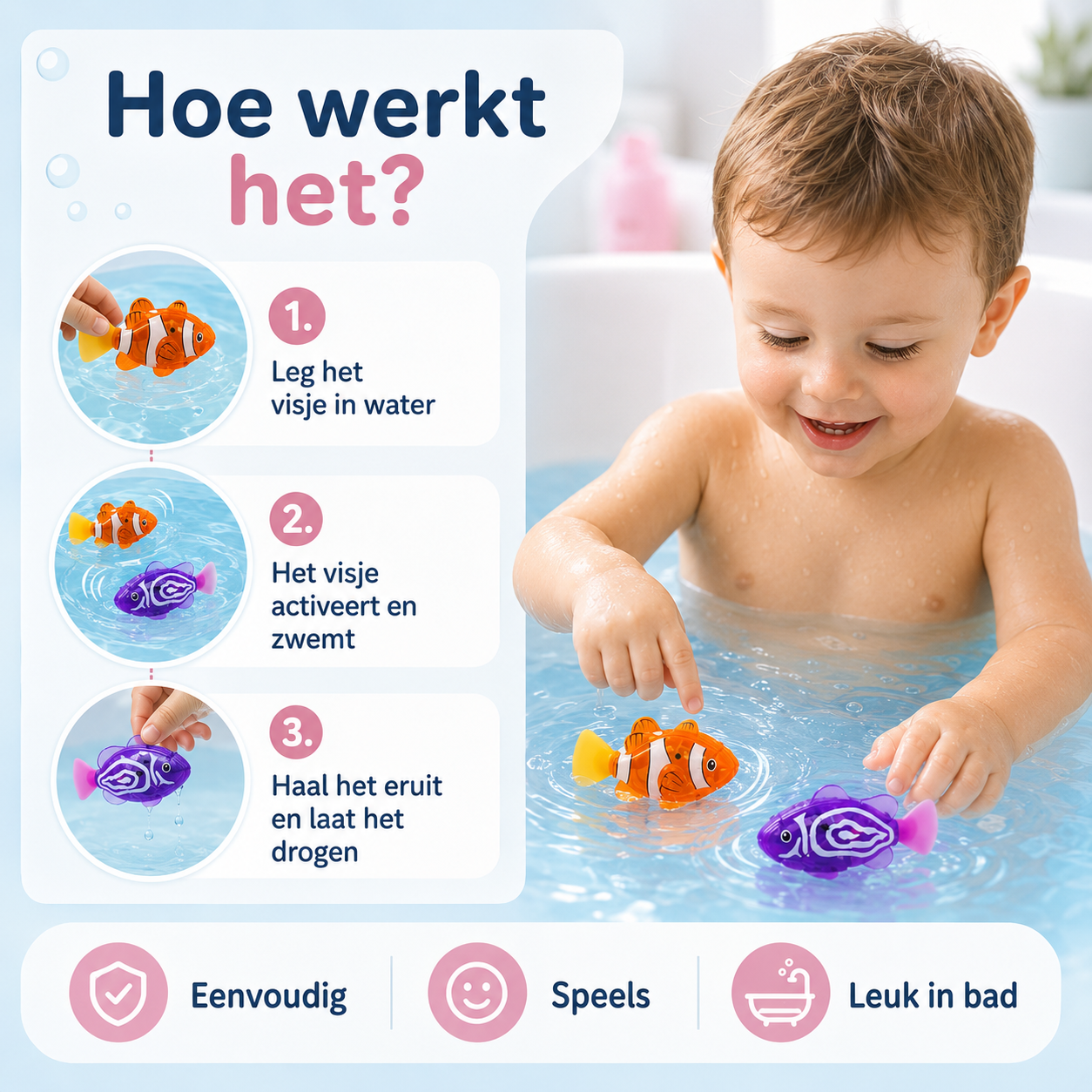 BubbiFish™ - Maak badtijd leuker met zwemmende LED-visjes