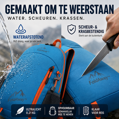 FoldAway™ – De compacte reisrugzak die overal mee naartoe kan.