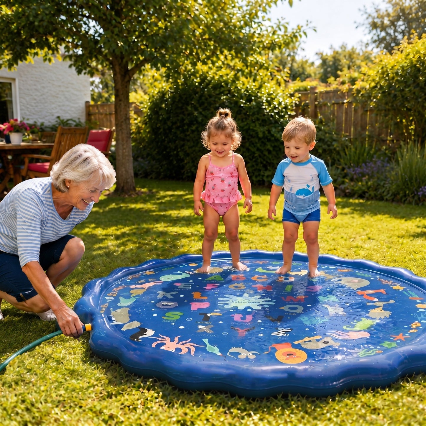 SplashPad™ - Laat kinderen spetteren, bewegen en afkoelen zonder gedoe met een zwembad.