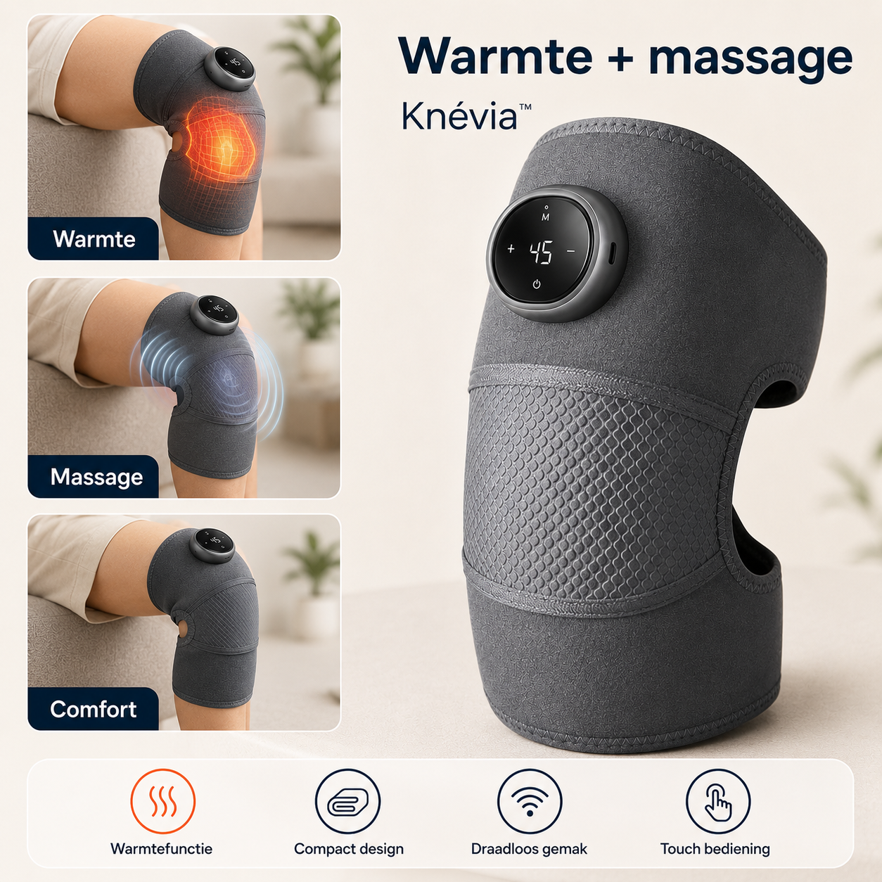 Knévia™ - Ontspan je knieën met warmte en zachte massage