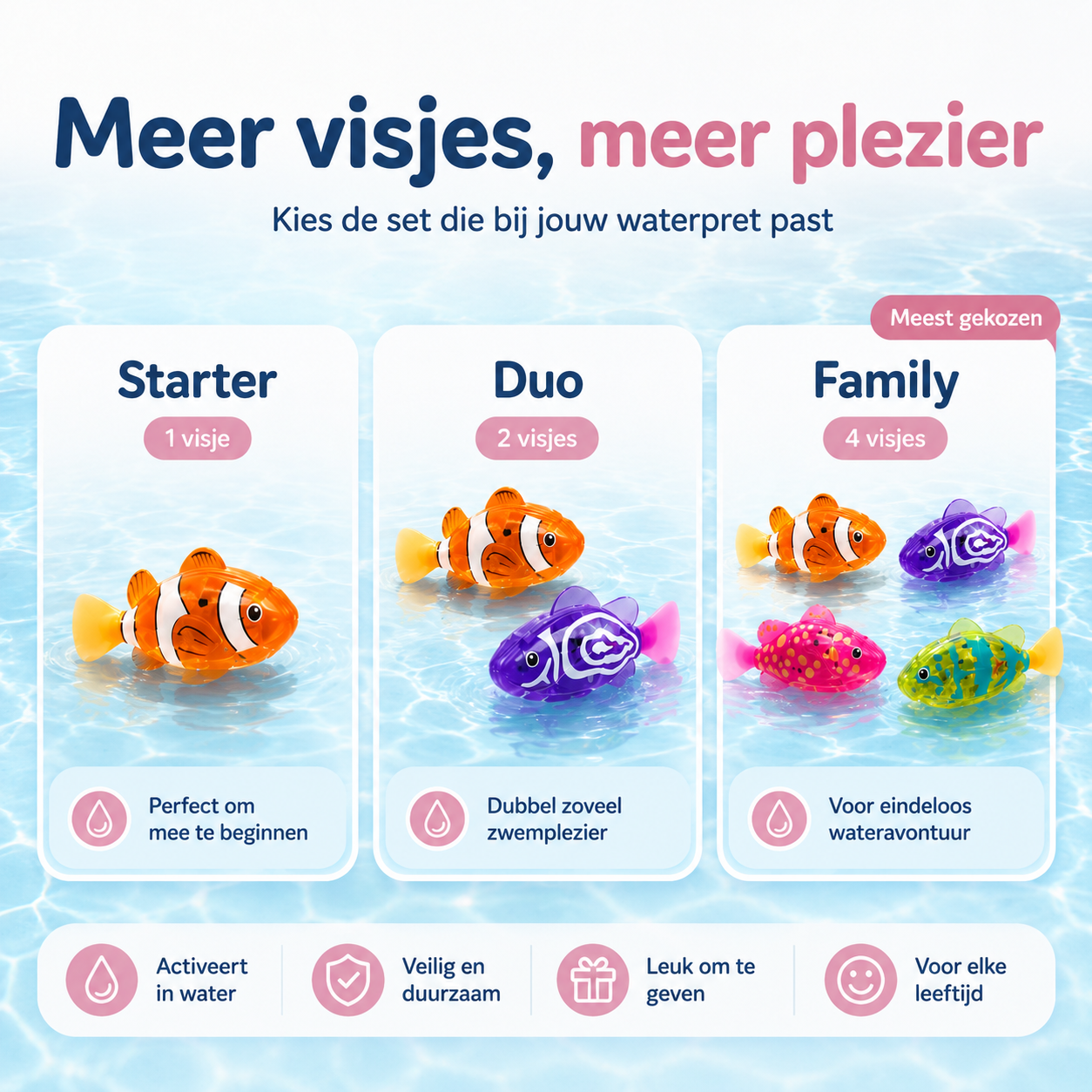 BubbiFish™ - Maak badtijd leuker met zwemmende LED-visjes