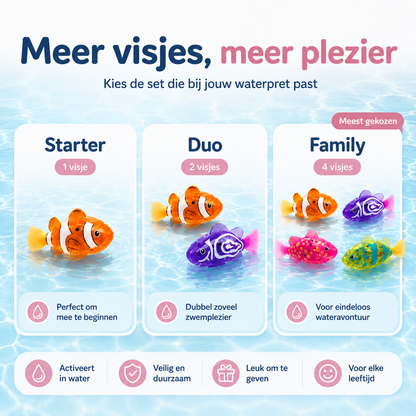 BubbiFish™ - Maak badtijd leuker met zwemmende LED-visjes