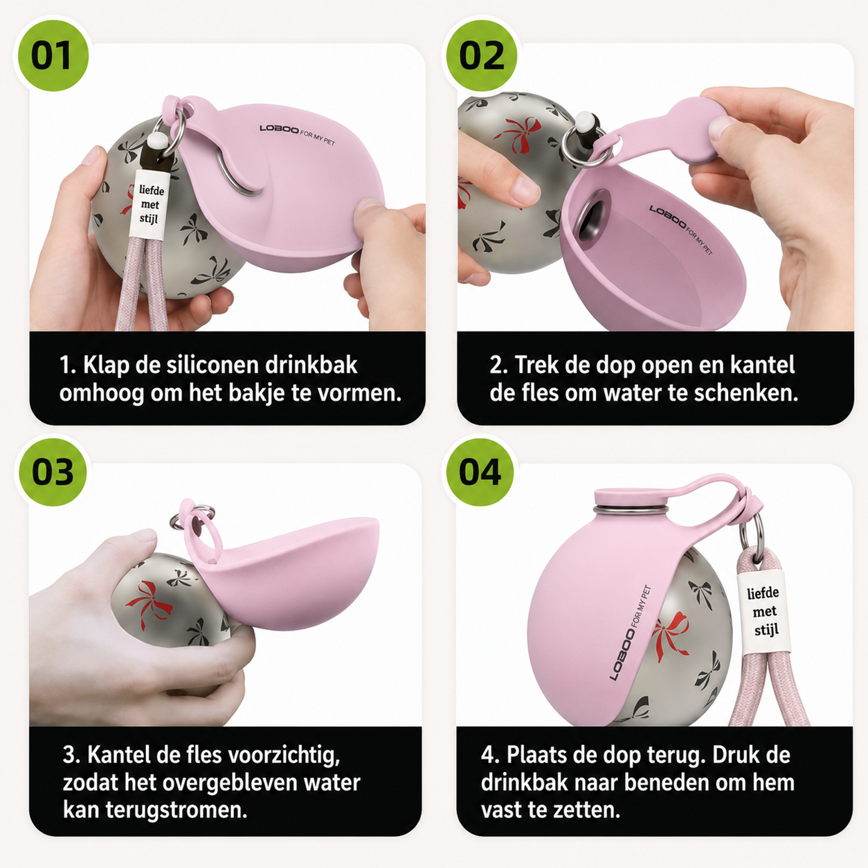 PawSip™ - Fles en drinkbak in één compact design
