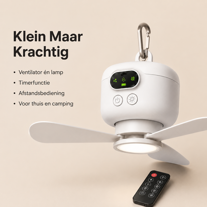 Breezy™ - De slimme ventilatorlamp voor thuis, camping en onderweg
