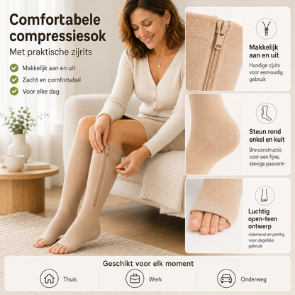 Lévo™ - Compressiesokken met Rits