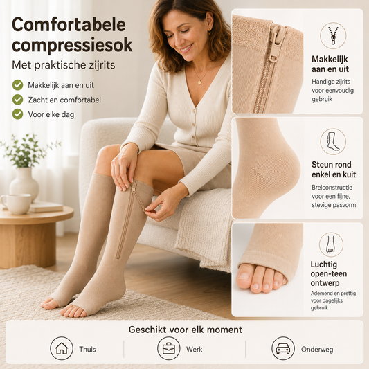 Lévo™ - Compressiesokken met Rits