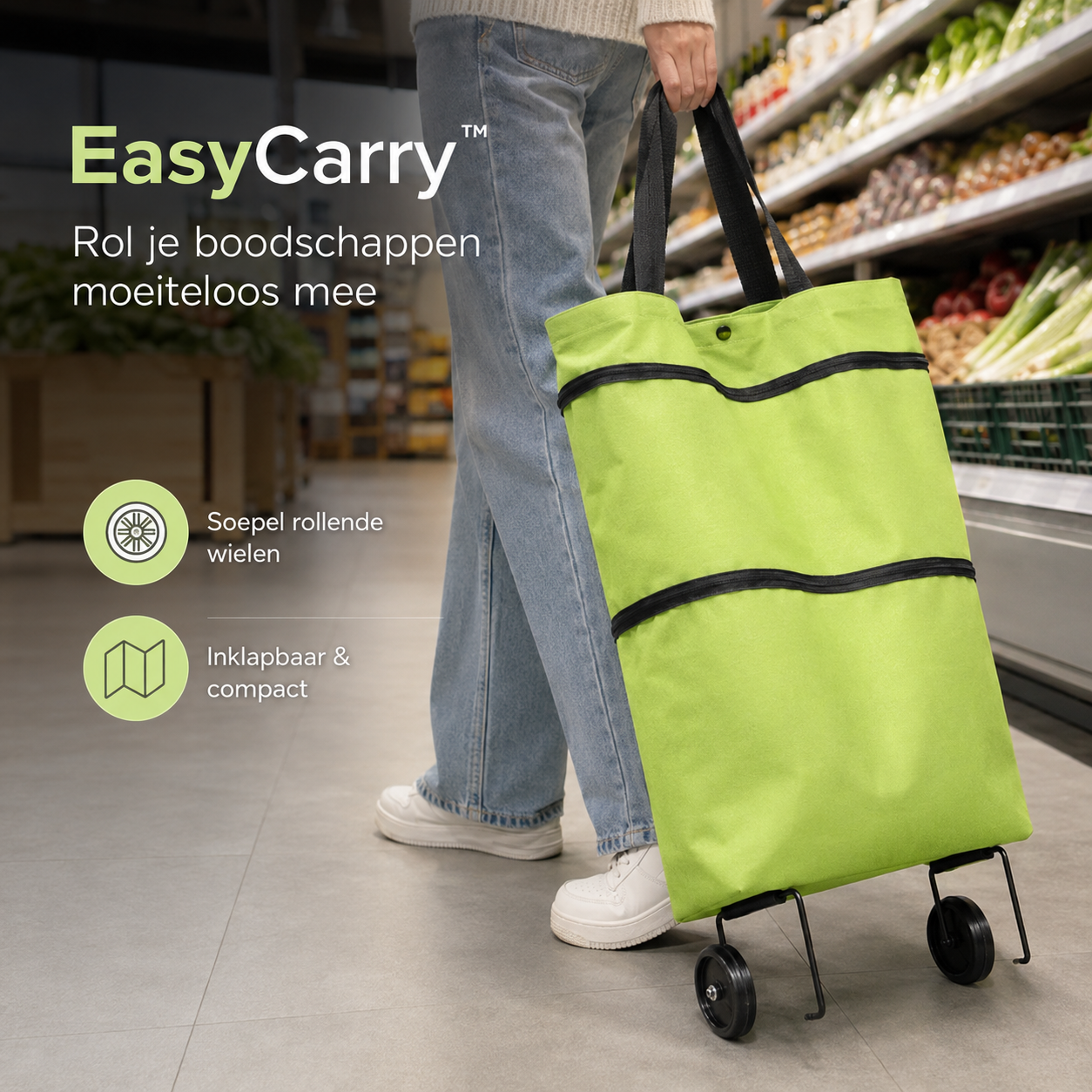 EasyCarry™ - De handige 2-in-1 tas voor iedere boodschap.