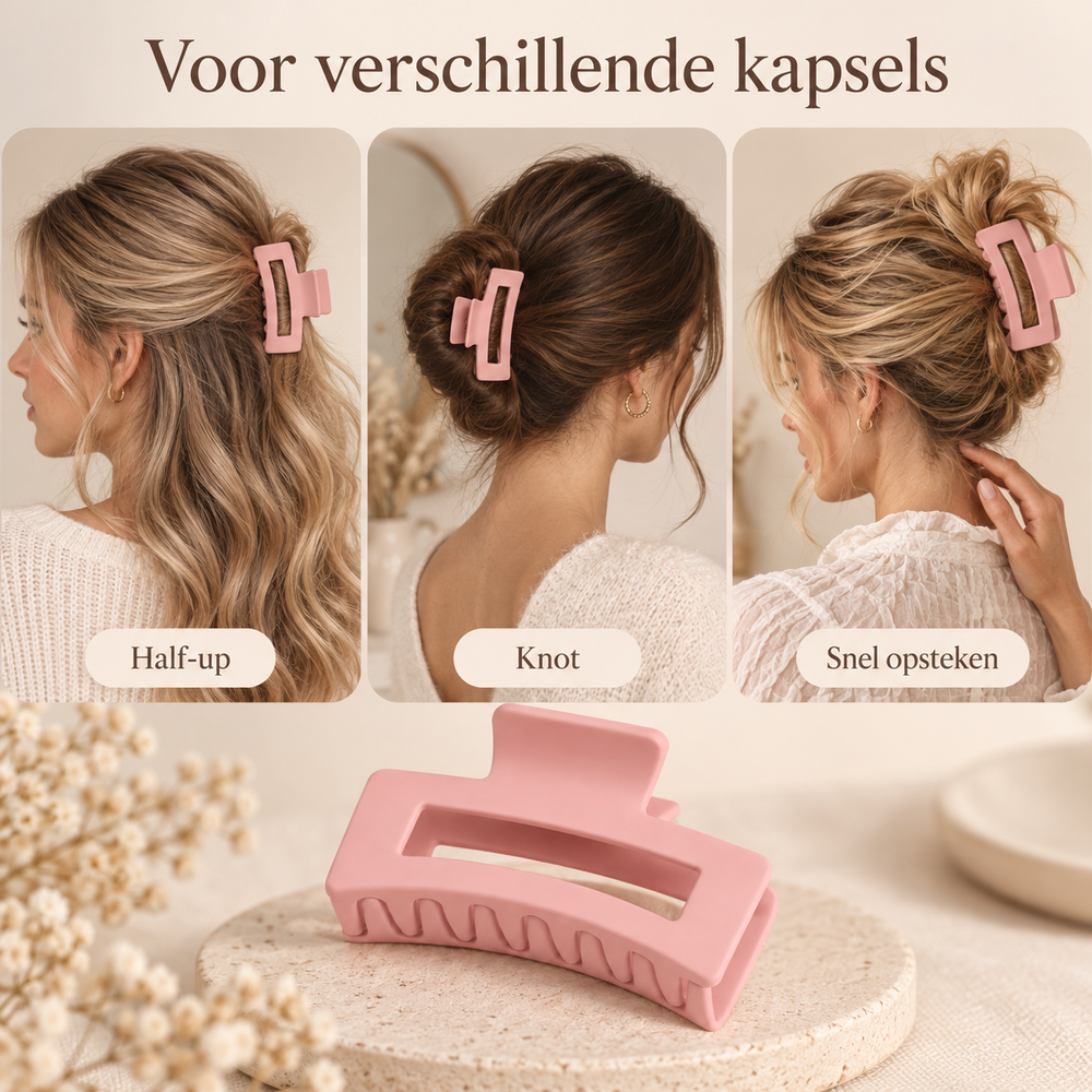 Extra stevige matte haarclip