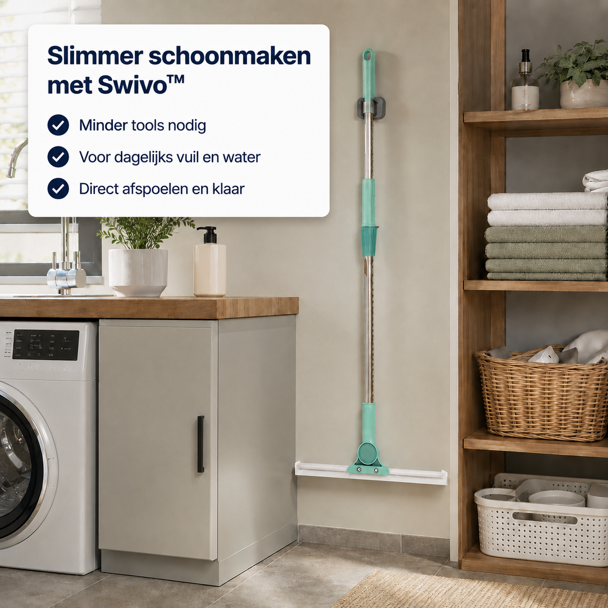 Swivo™ - Voor vloeren, ramen, douchewanden en hardnekkige haren