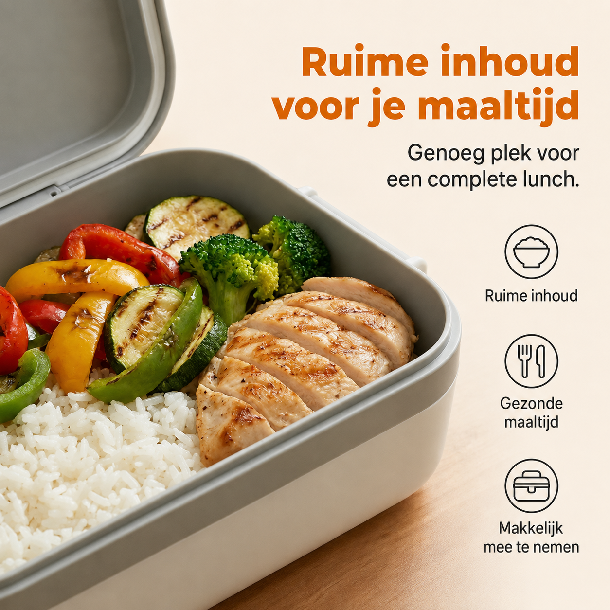 Lunchy™ - de draagbare lunchbox die je maaltijd zelf opwarmt.