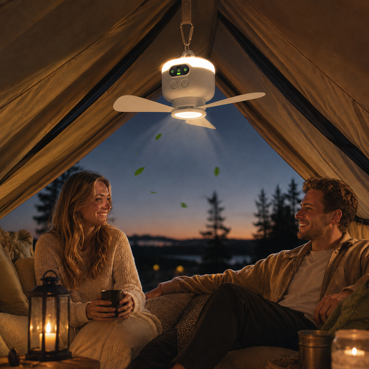 Breezy™ - De slimme ventilatorlamp voor thuis, camping en onderweg