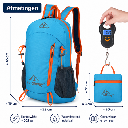 FoldAway™ – De compacte reisrugzak die overal mee naartoe kan.