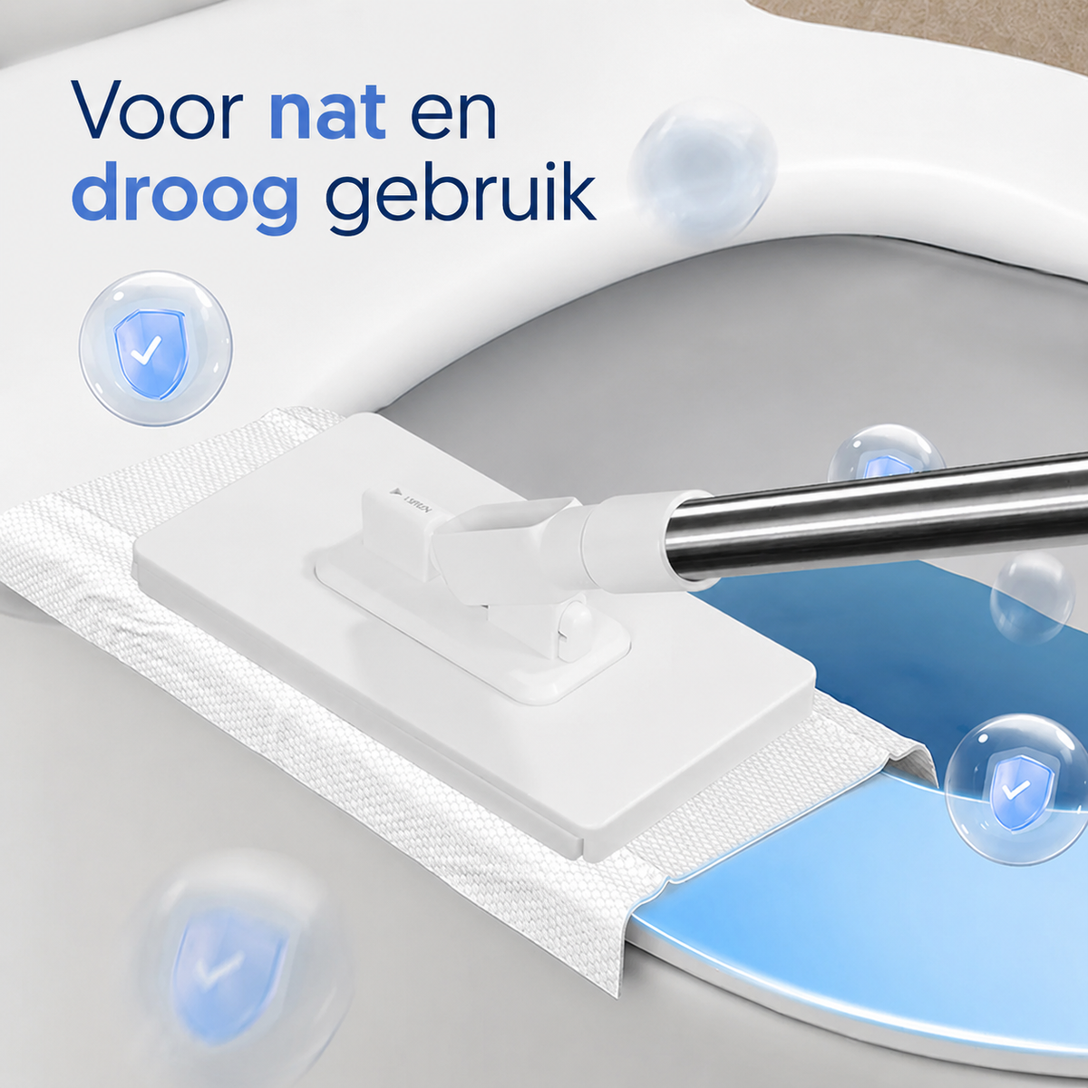 CleanGrip™ - Klik je doek vast en maak schoon zonder bukken of vieze handen.