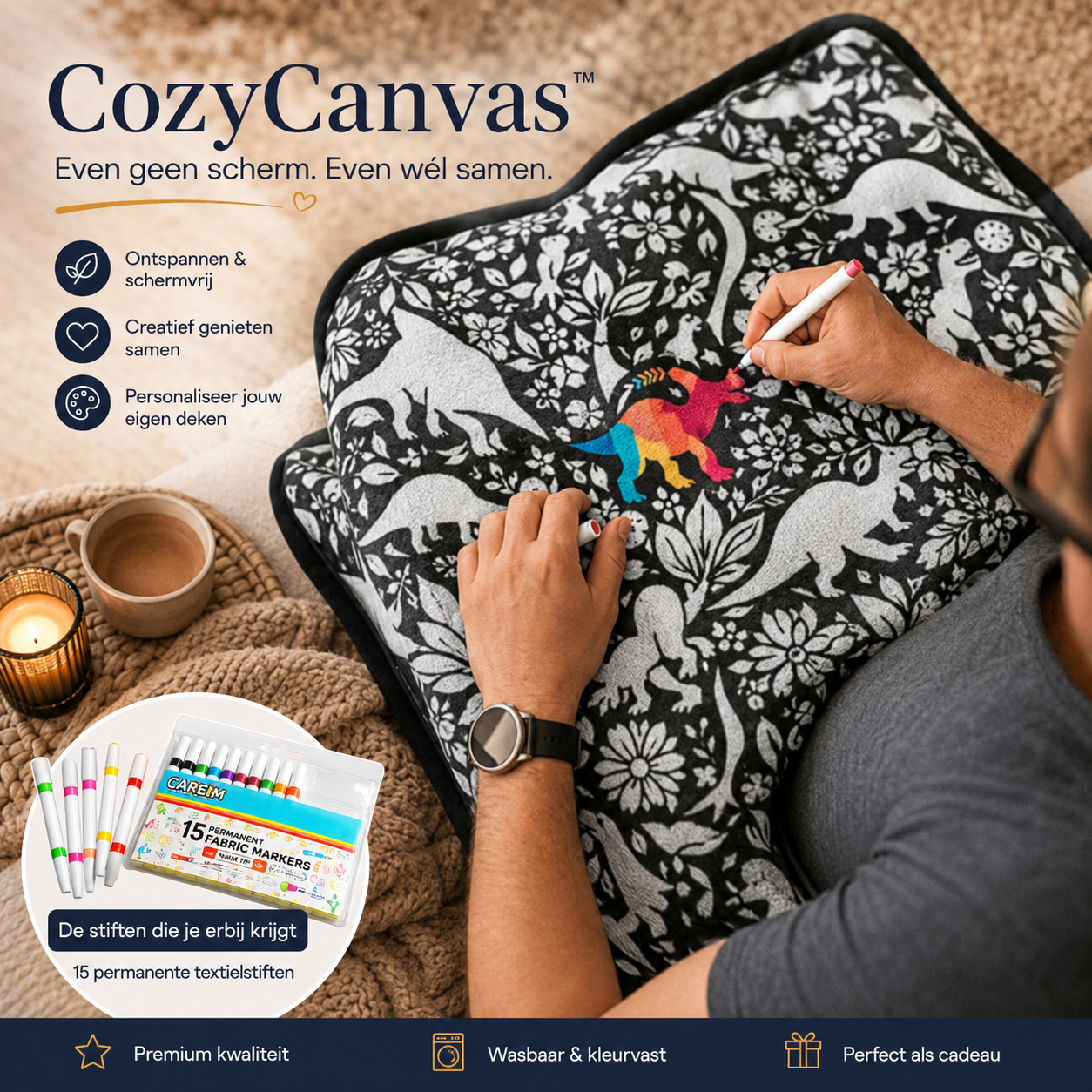 CozyCanvas™ - Ontspan, kleur en kruip daarna onder je eigen creatie.