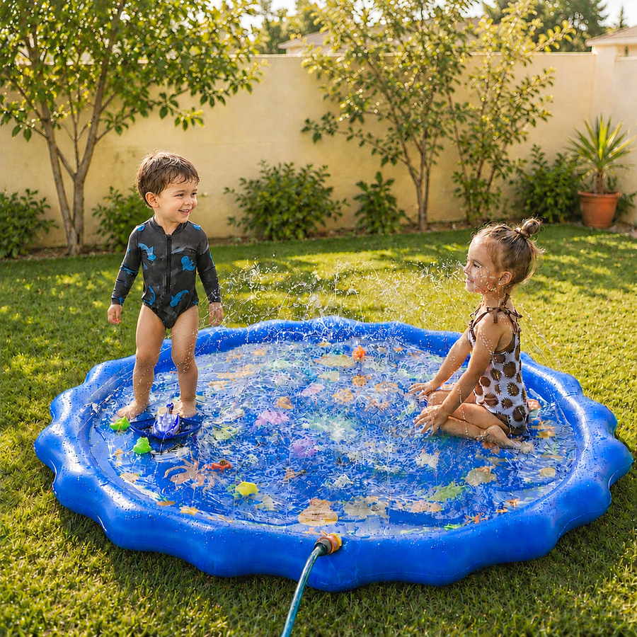 SplashPad™ - Laat kinderen spetteren, bewegen en afkoelen zonder gedoe met een zwembad.