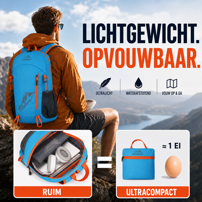 FoldAway™ – De compacte reisrugzak die overal mee naartoe kan.
