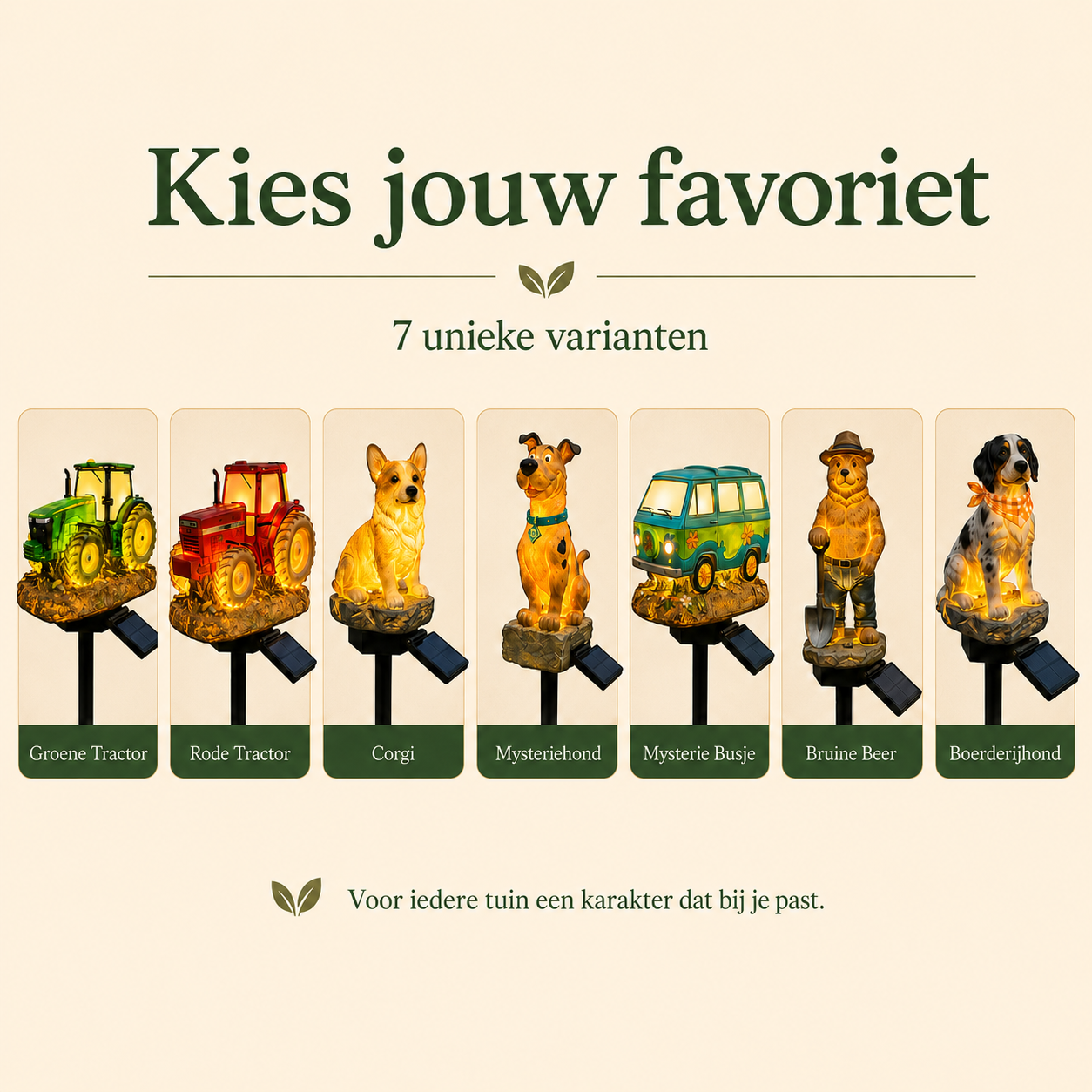 GardenGlow™ - Unieke tuinfiguren die overdag opvallen en ’s avonds automatisch beginnen te stralen.