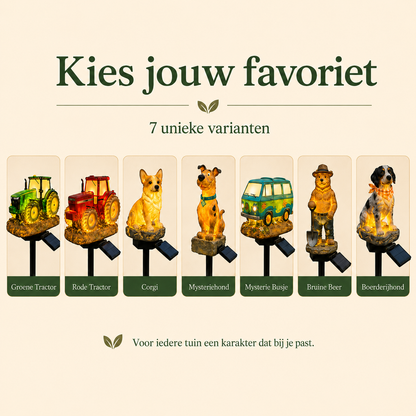 GardenGlow™ - Unieke tuinfiguren die overdag opvallen en ’s avonds automatisch beginnen te stralen.