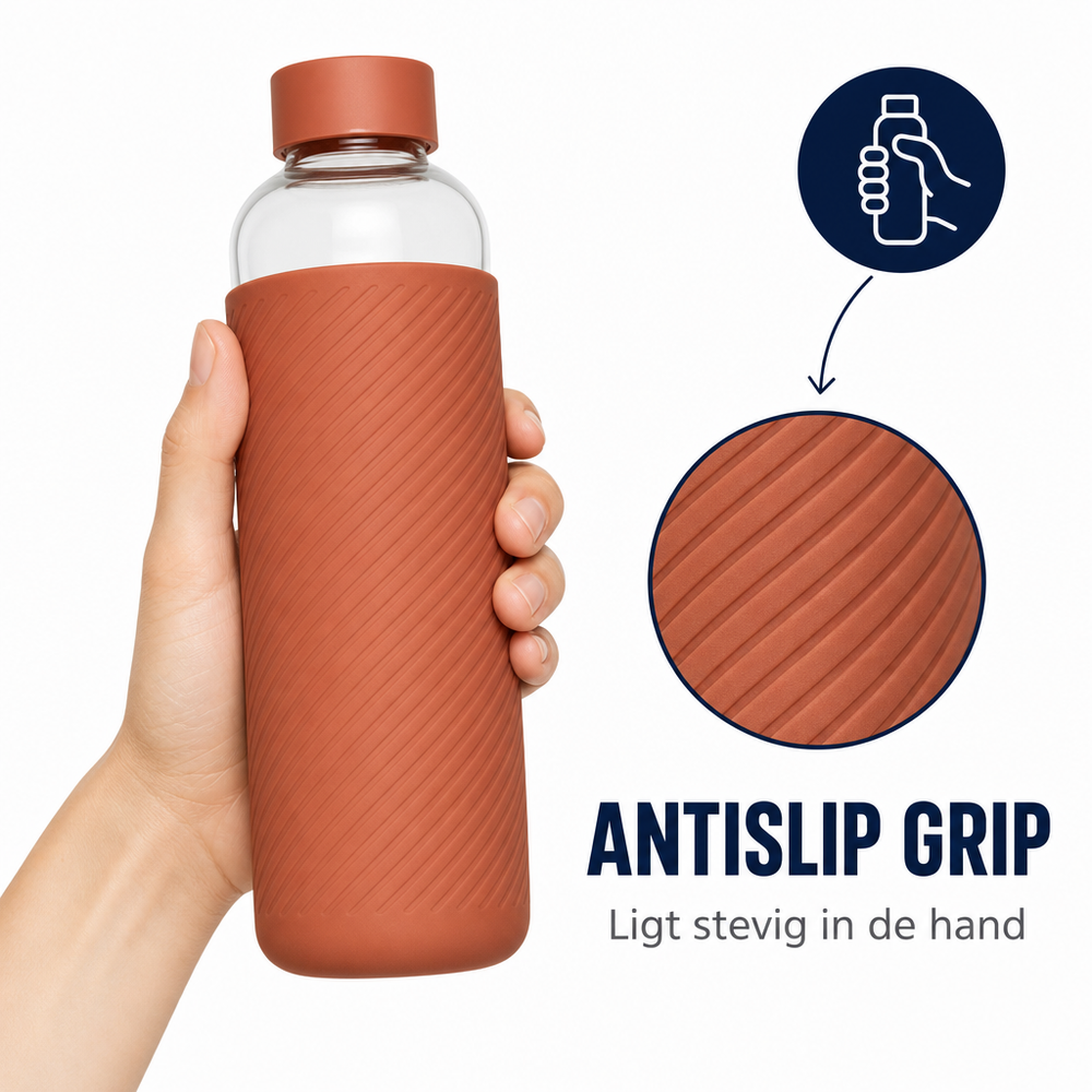 HydroGrip™ drinkfles - antislip grip, ligt stevig in de hand