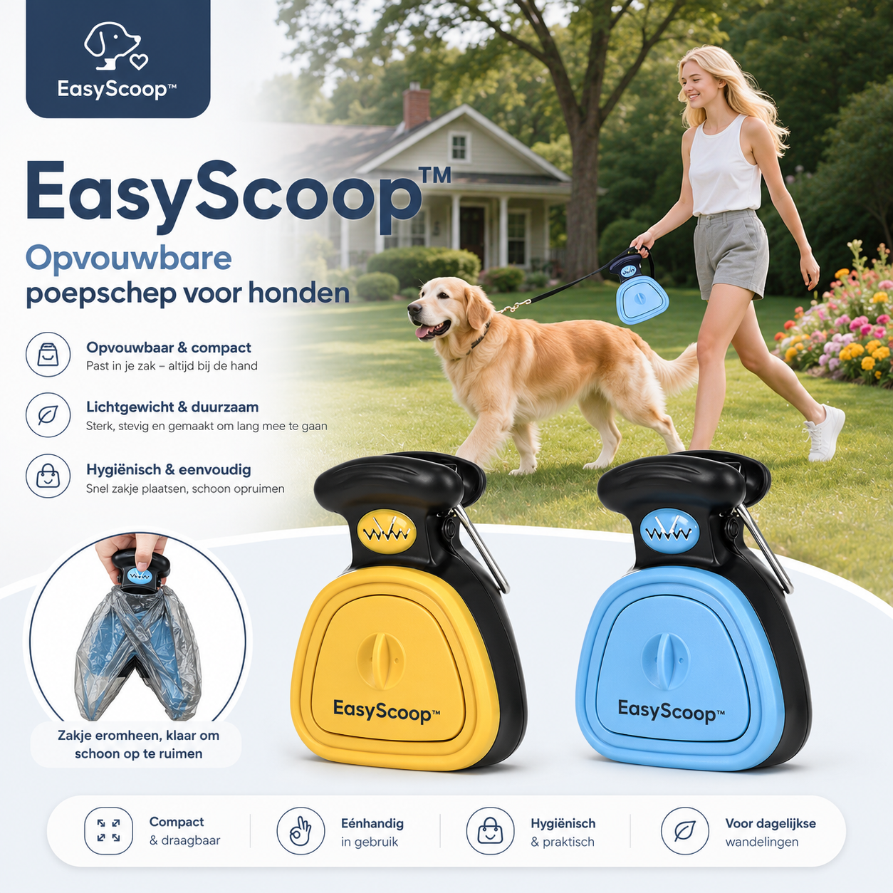 EasyScoop™ - De hygiënische poepschep voor zorgeloze wandelingen