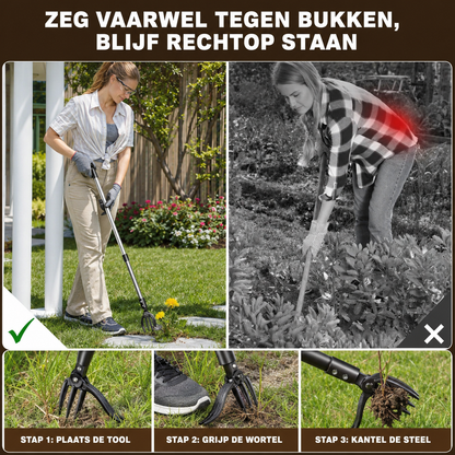 EasyRoot™ - Verwijder onkruid met wortel en al, zonder te bukken of te knielen.
