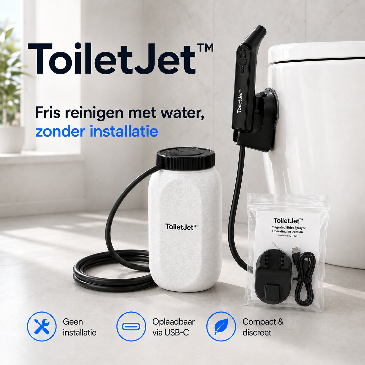 ToiletJet™  - Fris reinigen met water, zonder installatie