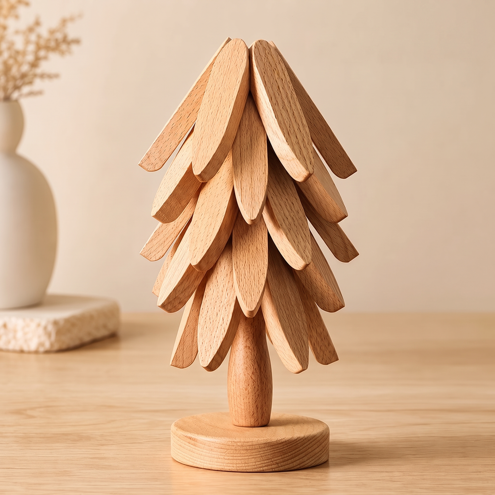 Arbora onderzetterboom in naturel op een keukenblad