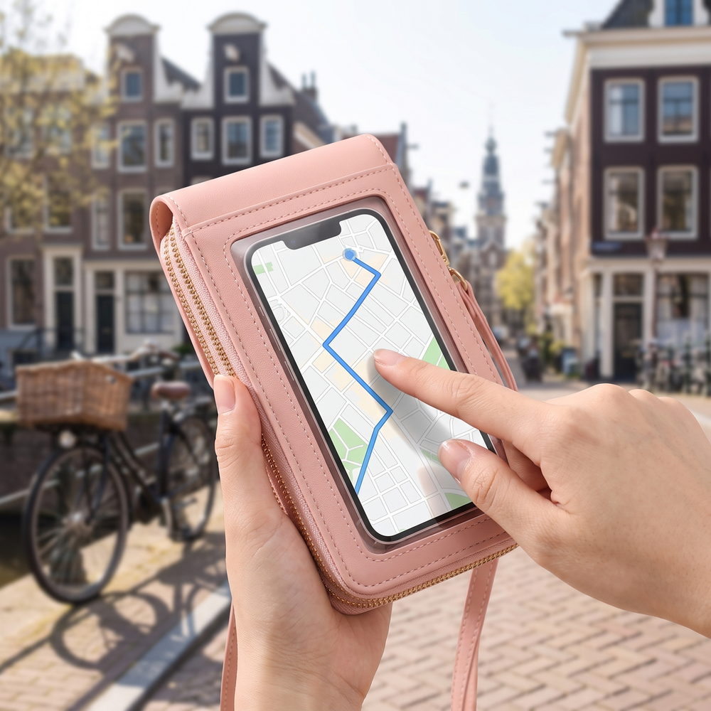 Telefoon bedienen door het venster van de Portella