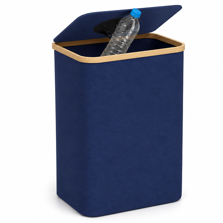StatiegeldBox in blauw met wasbare binnenzak voor statiegeldflessen